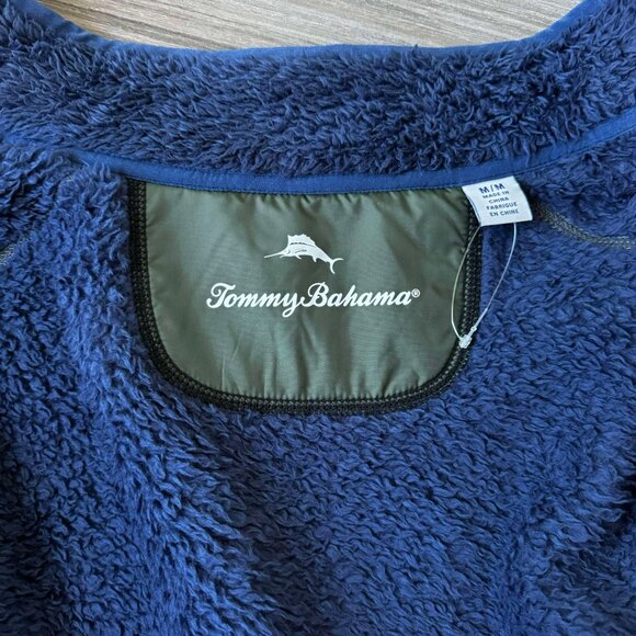 Tommy Bahama Sherpa Full Zip Jacket Size M $168 Sample in Navy/Green - Picture 9 of 11